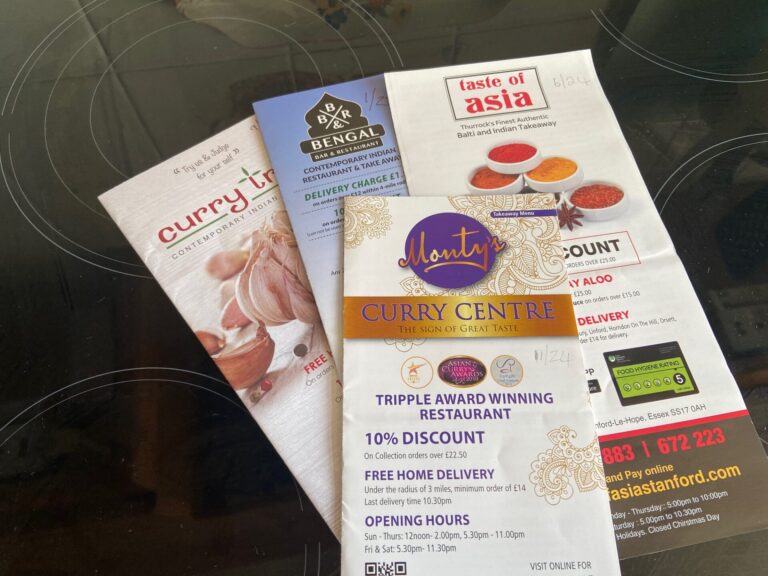 Indian restaurant leaflets